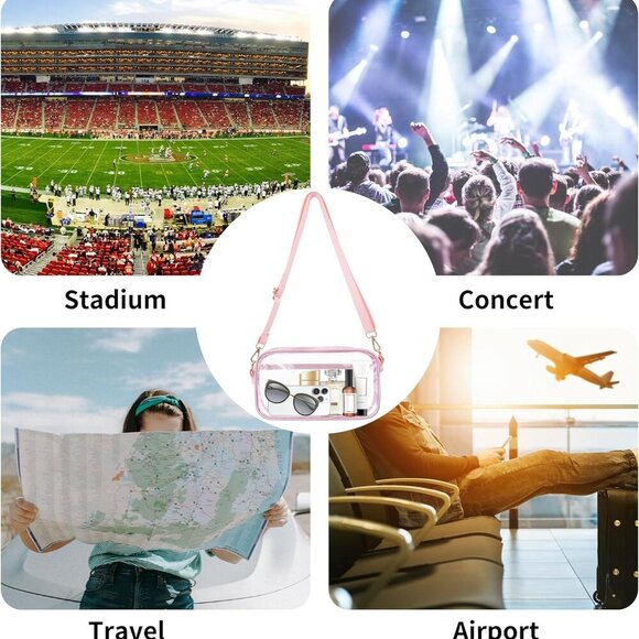 Clear Crossbody Bag Stadium Approved See Through Purse Handbag,Small See Through - Picture 5 of 7